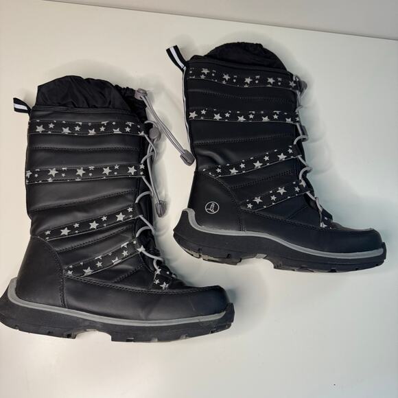 Lands End Girls Snowflake Insulated Snow Boots Waterproof Winter Youth Size 2 - Picture 5 of 9